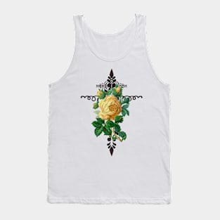 Yellow Rose Cross Abstract Design Tank Top